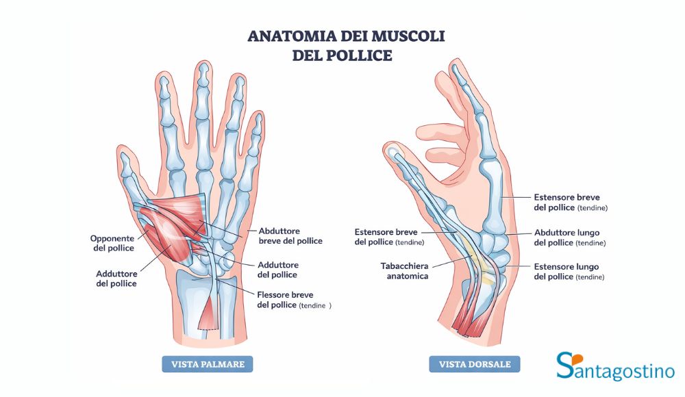 anatomia muscoli del pollice